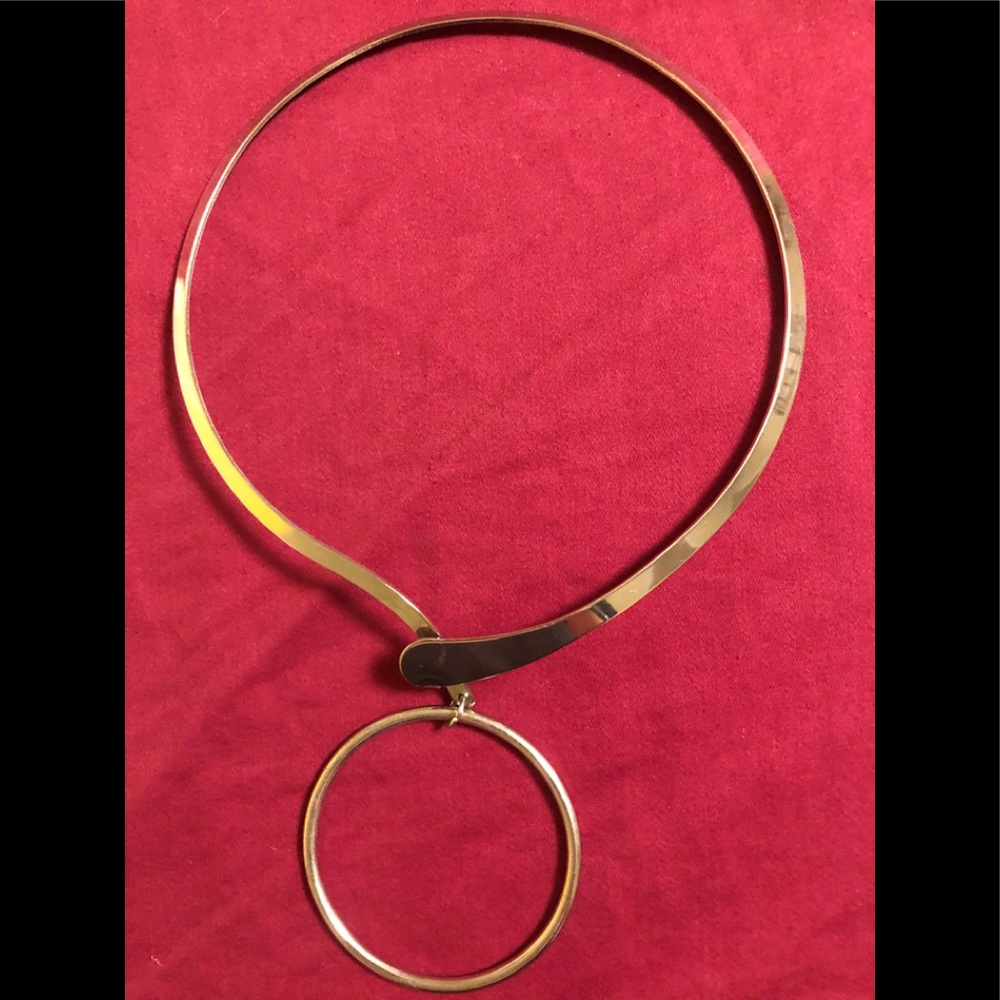 Silver/Chrome O Ring Collar Necklace